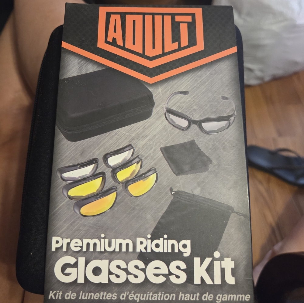 Premium Riding Glasses Kit - Black and Yellow